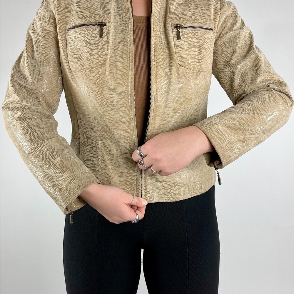 Alfani Slim Fit Embossed Leather Jacket